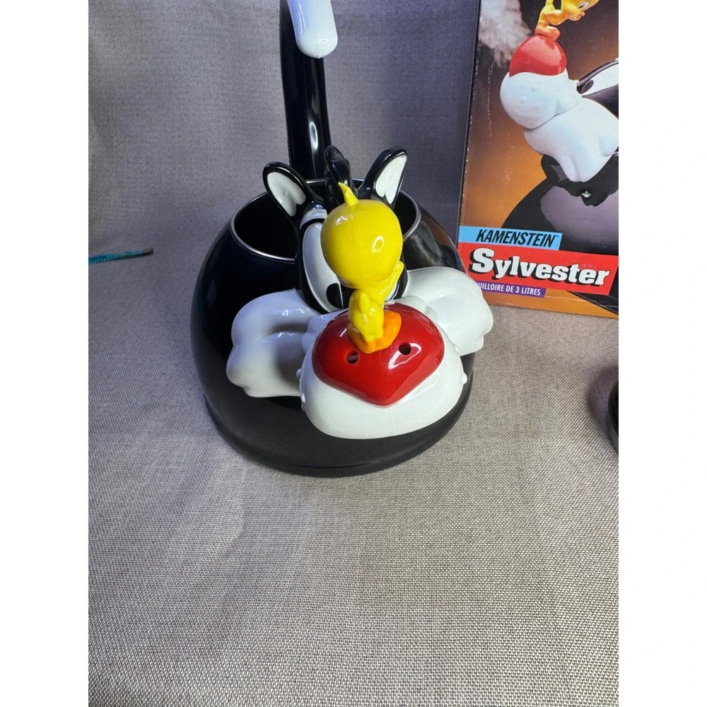 VTG 1994 Kamenstein Looney Tunes Sylvester Tweety Whistling Tea Kettle in Box 3L